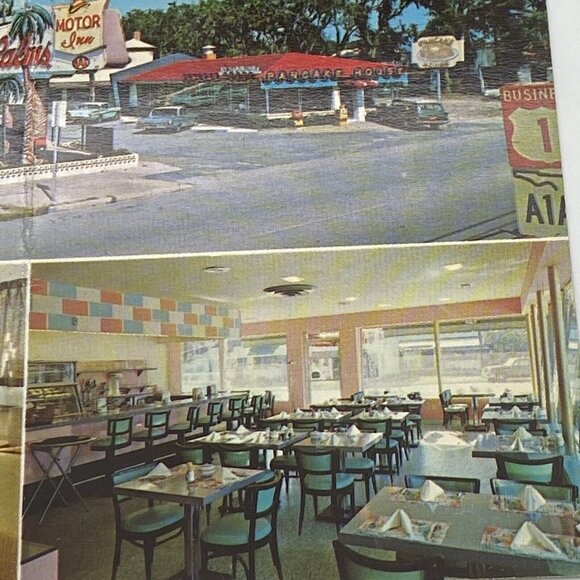 Vintage Palms Motor Inn Hotel FL ￼ Postcard St Augustine Florida‎ Unposted 1960s - Picture 5 of 8